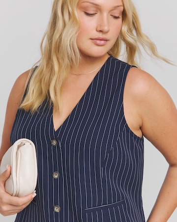 Blue Pinstripe Tailored Waistcoat