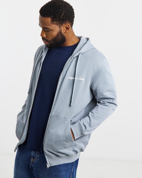 JACK & JONES Originals Studio Full Zip Hoodie - Blue