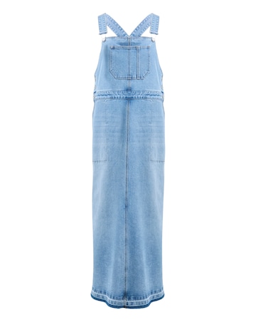 Simply Be Light Wash Dungaree Denim Maxi Dress