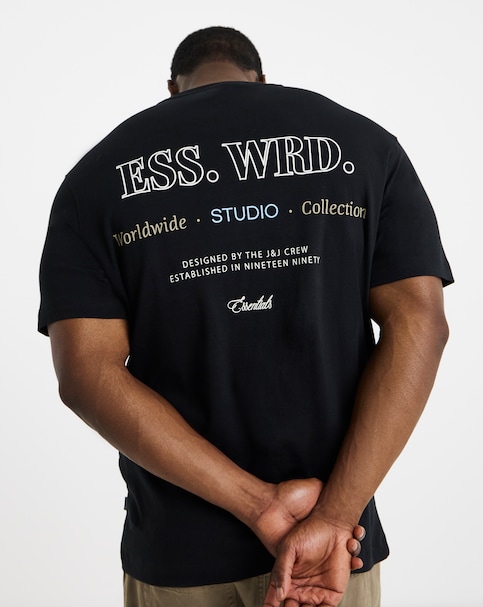 Jack & Jones Urban Edge Back Graphic T-Shirt - Black