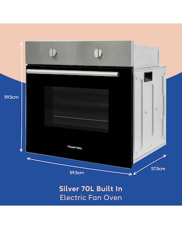 Russell Hobbs RHFEO7004SS 70L Built-In Single Electric Fan Oven - Silver