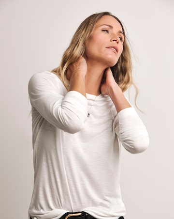 Anthology White Crew Neck Long Sleeve Top
