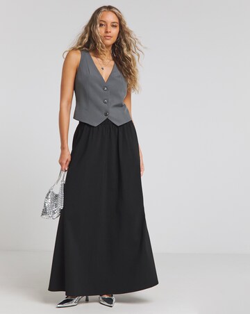 Simply Be Black Elasticated Waist Full Skirt