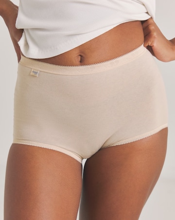 Sloggi 3 Pack Cotton Basic Maxi Knickers, Black, Skintone or White