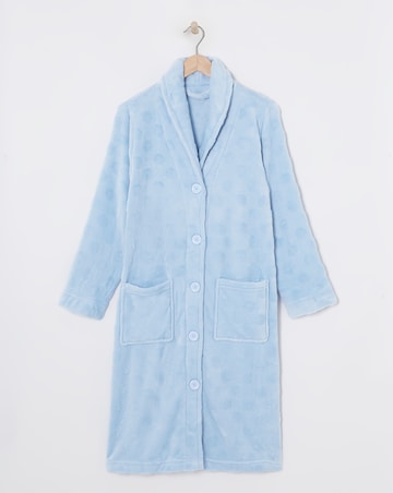 Pretty Secrets Button Through Fleece Dressing Gown