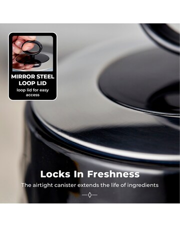 Tower Solitaire Set of 3 Canisters-Black