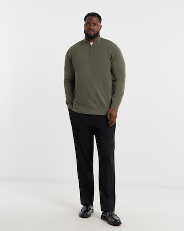 Cotton 1/4 Zip Funnel Knit Top