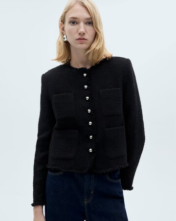 Mango Tweed Jacket with Jewel Buttons