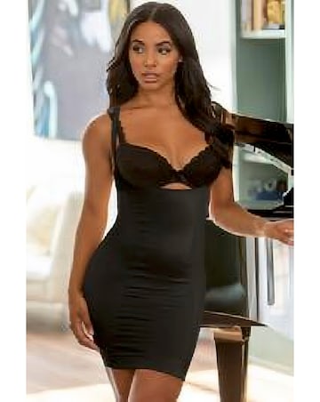 Pour Moi Hourglass Firm Control Wear Your Own Bra Slip Black