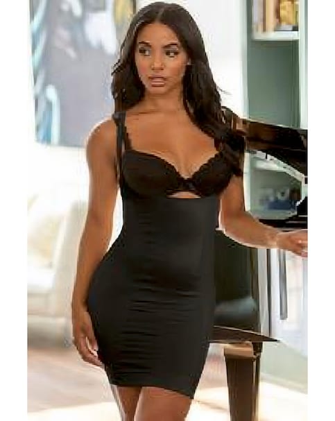 Pour Moi Hourglass Firm Control Wear Your Own Bra Slip Black