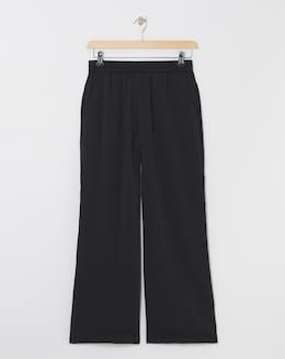 Black Satin Wide Leg Trousers