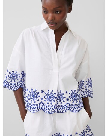 French Connection Cotton Embroidered Popover Shirt