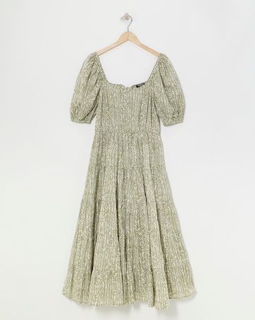 Cotton Volume Maxi Smock Dress