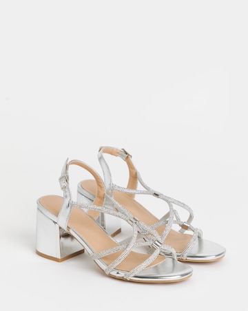 Ines Diamante Strappy Block Heeled Sandals - Extra Wide Fit (EEE)