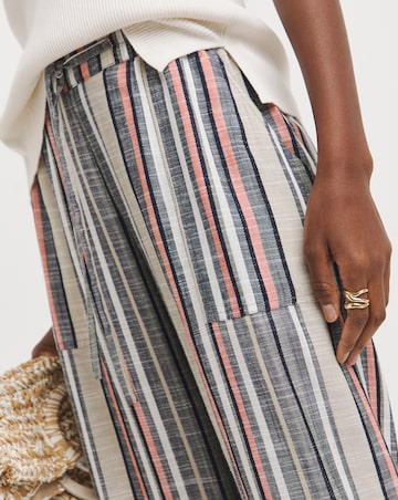 Printed Linen Mix Wide Leg Culotte