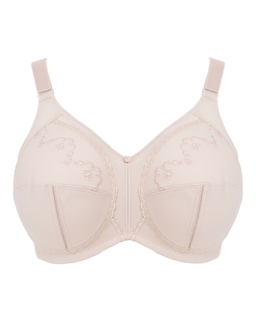Pretty Secrets Dotty Natural Embroidered Non Wired Non Padded Bra C-H - Almond
