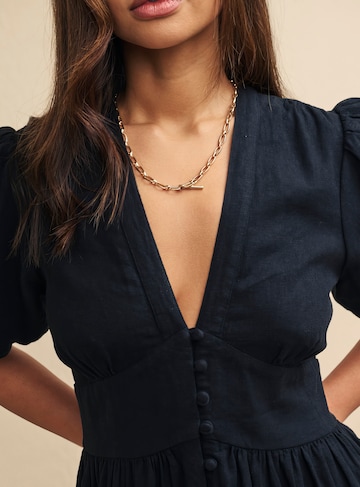 Nobody's Child BlackStarlight Linen Long Sleeve Mini Dress