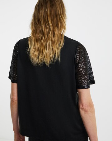 Sequin Sleeve T-Shirt
