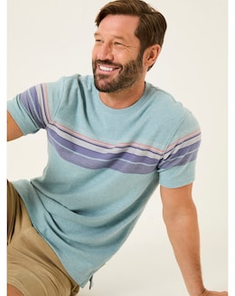 Fatface Jacquard Chest T-Shirt - Ice Blue