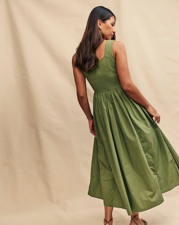 Nobody's Child Khaki Colorado Skater Midi Dress