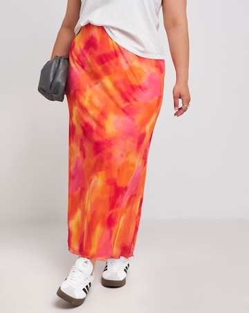 Simply Be Pink Tie Dye Midaxi Skirt