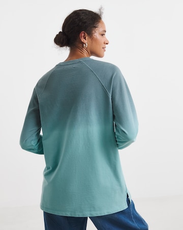 Teal Ombre Classic Longline Sweatshirt