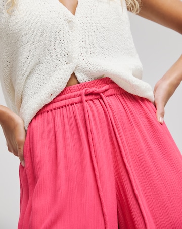 Simply Be Hot Pink Tie Waist Crinkle Shorts