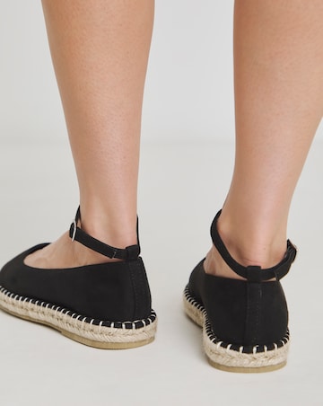 Simply Be Daphne Espadrille Ballerina With Ankle Strap - Extra Wide Fit (EEE)