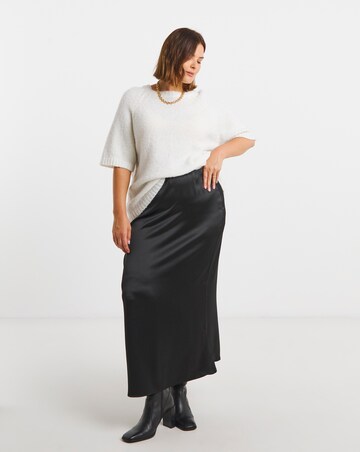 Black Satin Maxi Skirt