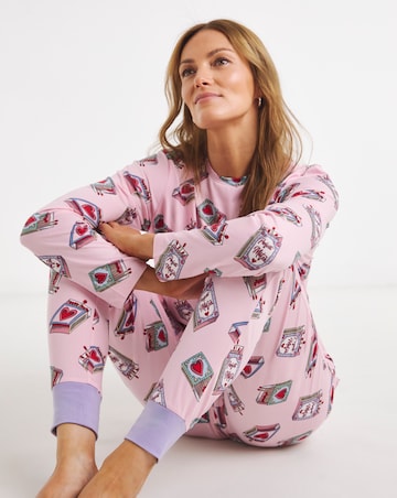Chelsea Peers Classic Crew Neck Pyjama Set Perfect Match Print