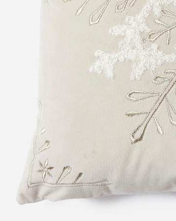 Embroidered Snowflake Velvet Cushion