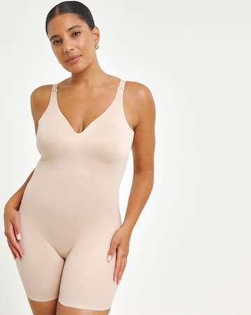 Miraclesuit Showstopper Low Back All In One Firm Control Bike Short Warm Beige