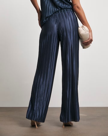 Joanna Hope Metallic Plisse Wide Leg Trousers