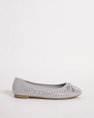 Charlize Embellished Ballerina Shoes - Wide Fit (E)