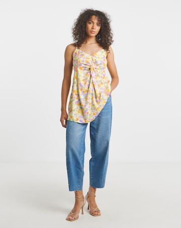 Simply Be Floral Print Twist Front Cami With Bow Back