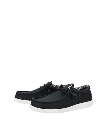 HeyDude Wally Stretch Canvas Shoe - Black/White