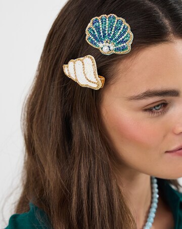 Accessorize 2-Pack Beaded Shell Hair Clips
