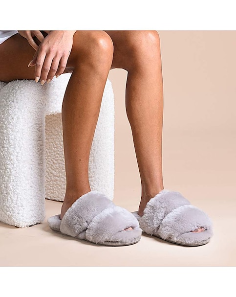 Just Sheepskin Womens Poppy Open Toe Sheepskin Slider Slippers