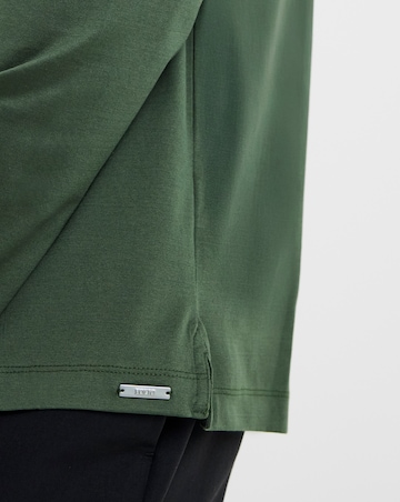 Folio Mercerised Supima Zip Long Sleeve Polo-Khaki