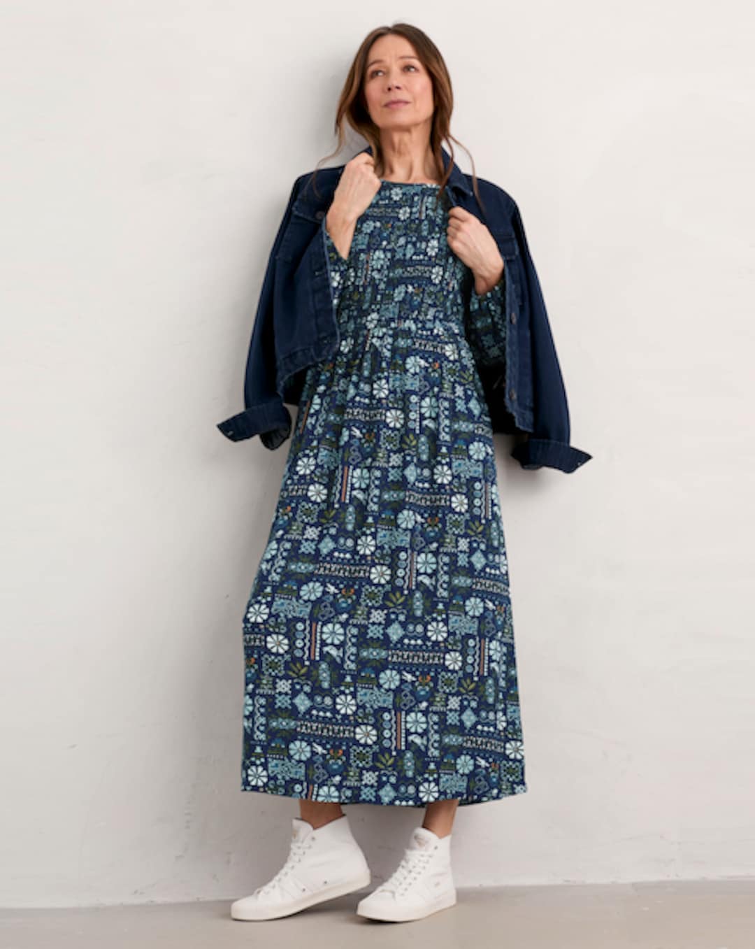 knee length dresses for ladies Seasalt Deep Water Tiered Dress main image 1