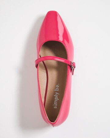 Gene Mary Jane Pointed Toe Ballerina Shoes - Wide Fit (E)