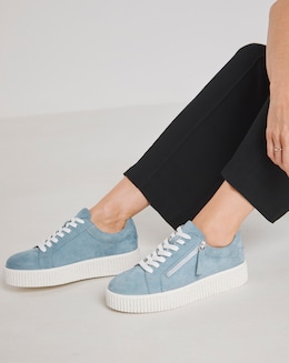 Quincy Side Zip Leather Trainer - Extra Wide Fit (EEE)