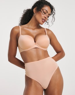 Figleaves Smoothing High Waisted Thong Latte