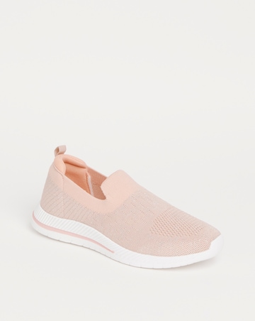 Cushion Walk Glitter Pink Slip On Trainers- Extra Wide Fit (EEE)