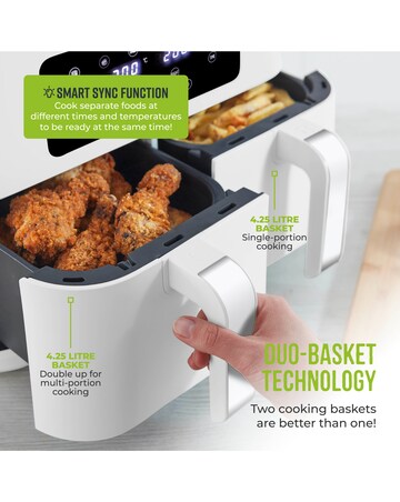 Tower Vortx White 8.5L Dual Basket Air Fryer