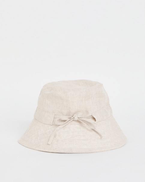 Linen Bow Detail Bucket Hat