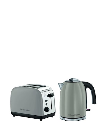 Russell Hobbs Classics Kettle & 2 Slice Toaster Bundle Mocha