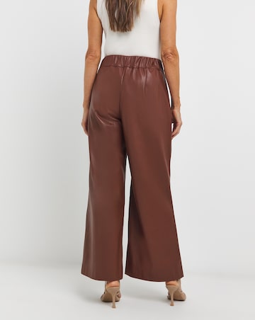 Faux Leather Wide Leg Trouser