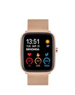 Sekonda Motion Plus Smart Watch - Rose Gold Alloy &amp; Stainless Steel Mesh