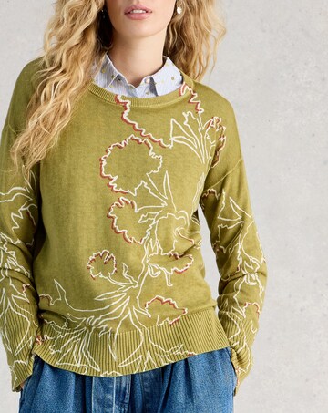 White Stuff Olive Print Jumper